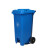 圣路欧C  垃圾桶蓝色大号脚踏垃圾桶环卫分类物业小区室外户外酒店商用塑料带盖120U型号 550*470*960mm 