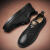 热风雪夏季男鞋2024新款商务正装英伦休闲潮流板鞋男士运动黑色皮鞋潮鞋 黑色 39 标准运动码