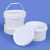 水杉10L白色椭圆形塑料桶打包桶带盖带提手钓鱼装鱼桶可座加厚塑料水桶密封桶包装桶	