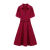 知特夏天老年人连衣裙妈妈polo领时尚洋气中长款中年裙子2023新款显瘦 酒红色 款连衣裙 XL 建议90-105斤