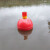 初构想高强度塑料浮球ABS双耳加筋圆型航道设施警示水上划赛道渔网浮标 直径25cm红色警示灯