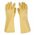 福奥森  工业橡胶手套耐酸碱劳保手套加厚B型1付 米黄色【长45cm】 米黄色【长45cm】