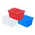 带盖水箱长方形塑料蓝色614水箱养殖箱周转分拣箱胶箱海鲜水产周 蓝加盖子90K外尺寸:670*450*355