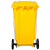 兰诗（LAUTEE）XD-9799 黄色医疗垃圾桶 医院诊所用大号带轮垃圾桶120升脚踏款