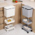 海斯迪克 厨房分类垃圾桶 厨余干湿分离带盖垃圾桶 带轮多层收纳置物架 三层白色 HKT-601