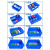 塑料盒长方形 小盒子 周转箱塑料箱 收纳盒螺丝盒  物料盒零件盒 01号 150*97*54 蓝色
