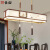 长裕新中式茶室吊灯一字长方形创意书房餐厅吧台灯全铜实木灯具中国风