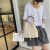 MEDYSTM包包女23夏季新款韩版时尚草编洋气竹节手提抽带单肩斜挎水桶包 白色