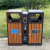 迪恩斯（DEANS）户外不锈钢分类垃圾桶室外两分类大号商用垃圾箱小区街道果皮箱 咖啡色不锈钢塑木