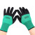 品之德 12双劳保手套浸胶皱纹耐磨防滑工作工地防护涂胶手套绿黑