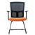 穆运办公家具海绵网布办公椅透汗带扶手工字椅高度承重滚轮电脑椅（送货上门） 橙色工字椅
