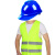 帮手仕 反光背心安全帽套装 工地安全套装 均码施工执勤安全防护服 橙色反光衣+红帽