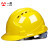 免费印字 一盾安全帽工地男领导施工建筑工程电工头盔定制LOGO印字 黄色  三筋