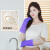 耐用型PVC防水防油手套女家务干活清洁夏季厨房洗碗洗衣服 紫色紧口手套 3双装 均码