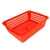 冠峰GF 450圆筛(405*450*165mm)红色 塑料方筛长方形厨房洗菜沥水菜篮方筛子塑料筐配货篮子GF-45