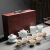 言器 白瓷茶具陶瓷功夫盖碗套装茶杯茶海办公室实用茶器商务礼品礼盒 素色环保盒10头盖碗