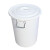 万尊 加厚塑料水桶白色带盖50L 工业储水圆桶带盖大桶化工胶桶厨房大号垃圾桶