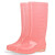 雨花泽  糖果色女雨鞋  高筒雨靴透明雨鞋 防滑耐磨防水PVC水鞋  糖果粉色 40码