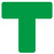 共泰 TG01警示6S四角定位贴 桌面定位定置标签标识 定位贴6S管理定位贴纸3*1cm 绿色T型 100个