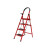 盛富永 红色人字梯子 折叠四步踏板爬梯加厚伸缩铝合金梯 登高梯 加厚四步梯多功能人字梯承重150kgZB1817
