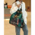 MEDYST潮牌印花大容量双肩包23新款女时尚休闲牛津布女士背包旅行书包 绿色大号