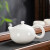 德化羊脂玉白瓷茶壶陶瓷家用泡茶壶带过滤网大号单个功夫茶具单壶 羊脂玉-官帽壶