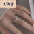 AWJJ戒指女小众设计感不掉色可调节食指戒年 方情人节送男女朋友 方钻戒指