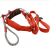 电工安全带爬杆加厚围杆式双保险单腰式腰带安全带国标高空保险带 红色板钩单保险