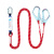 安全带绳子高空作业保险绳五点式双大钩缓冲包安全绳连接绳后背绳 YD-单小钩2米