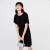 艾莱依（ERAL）艾莱依商场同款法式连衣裙女设计感小众气质减龄漂亮洋气短款裙子 炭黑 170/92A/XL