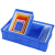零件盒物料盒收纳盒配件箱塑料盒胶框五金工具盒长方形带盖周转箱 10#蓝色2个 145_95_54