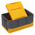 金固牢 可折叠收纳储物箱周转整理箱盒 平盖灰黄47*24*30cm KZS-261