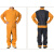 牛皮电焊工作服焊工焊接防烫保护衣工作服电焊工皮衣 桔色纯皮裤子 XL