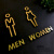 商场卫生间标志牌酒店WC标识公司男女洗手间logo提示牌厕所标志牌 银色男 27x16cm