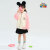 迪士尼2024春季新款童装男女童外套中大童洋气卡通儿童棒球服外套 粉红色 110cm