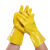 全浸塑胶防水耐油止滑大颗粒劳保手套耐酸碱防油耐磨杀鱼橡胶手套 黄色全浸光面大号 5双装