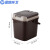 蓝鲸环卫【棕色7升+配件】塑料茶渣过滤垃圾桶LJHW-9313