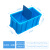 配件收纳工具箱箱分格零件盒长方形塑料加厚收纳盒隔板养龟箱带盖 三格箱固定隔板+蓝色 蓝色