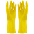 海斯迪克 防水防滑胶皮橡胶手套 黄色乳胶手套 L码5双 