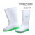 白色雨靴男女中高筒雨鞋厨房食堂防滑套鞋耐磨耐油耐酸碱水鞋 白色绿底中筒 39