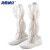 海斯迪克 HKCL-45 防尘硬底高筒靴 PVC长筒靴 防护连体服配套 0.5网格PVC底白色 35码