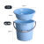 定制适合加厚塑料水桶手提洗衣桶多功能储水桶圆形桶宿舍洗衣桶装 加厚18L北欧蓝+小号盆
