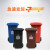 户外垃圾桶商用大号干湿分类240l升带盖轮120L小区室外环卫挂车桶 红色 120升加厚 有害垃圾