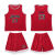啄木鸟儿童夏季篮球服套装男童球衣训练服男女休闲运动背心短裤两件套 红色 110