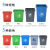 无盖长方形垃圾桶厨房办公室商用分类大号厕所户外环卫垃圾箱 40升北京灰加厚无盖