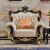 凰城盛世 欧式皮沙发组合头层牛皮沙发 实木客厅转角小户型沙发 美式沙发  双扶手单位 实木雕花