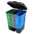 益美得 分类垃圾桶商用脚踏大号干湿分离垃圾分类垃圾桶 60L(绿+灰+蓝)