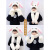 悦碧泉儿童卡通兔耳朵会动的帽子围巾手套一体三件套加厚保暖长款 白兔 三合一一套装 0个