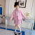 贝罗鼠（BEILUOSHU）三件套女童套装春装2023新款儿童jk中大童洋气学院风百褶裙潮 JK套装 粉色 150码(身高140-150cm)