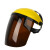 打磨面罩 防护面罩 防护面罩焊帽 飞溅面罩面屏 头戴式防焊工二氩 黄顶茶色屏